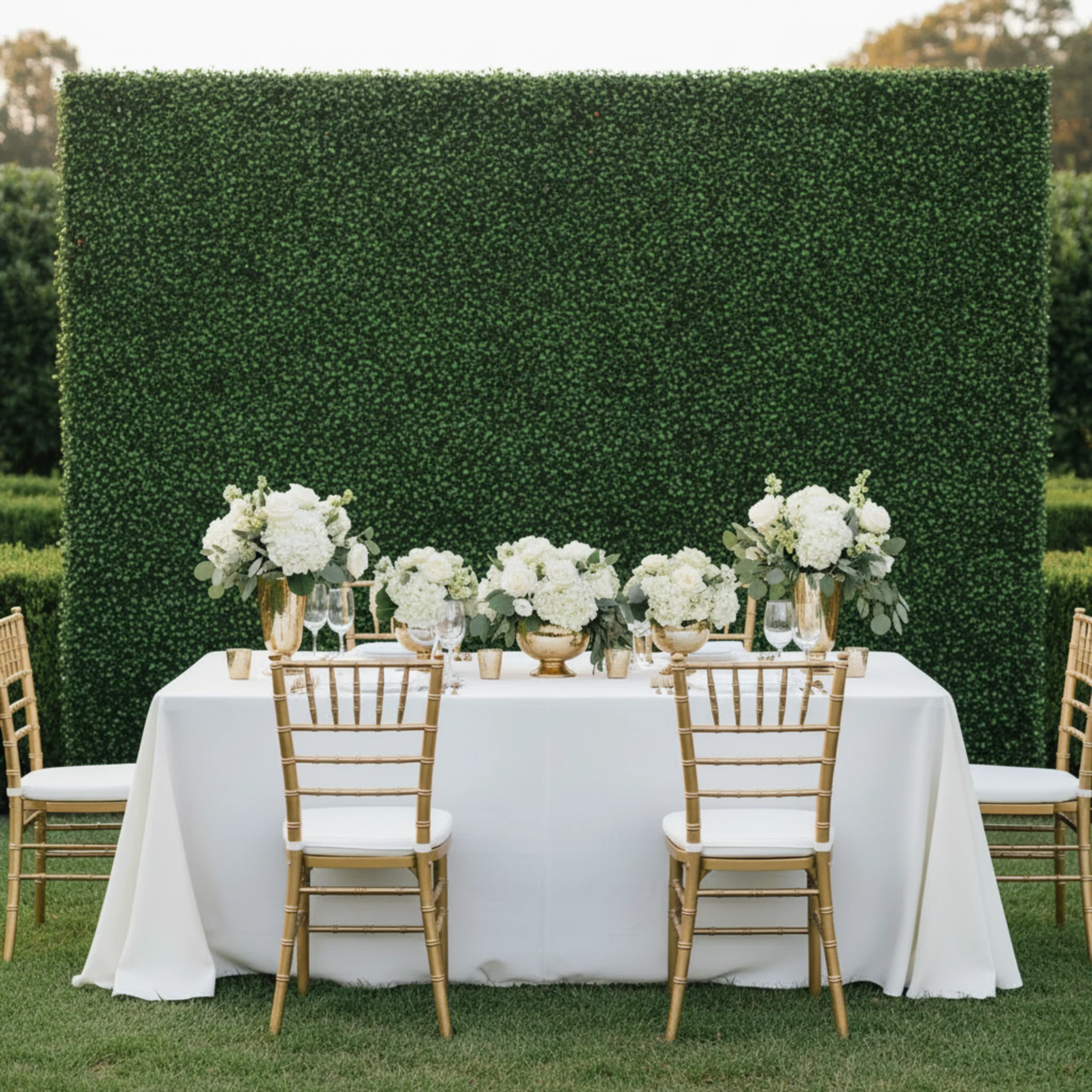 Roll Up Boxwood Greenery Wall Backdrop 8ft x 4ft - Image 5