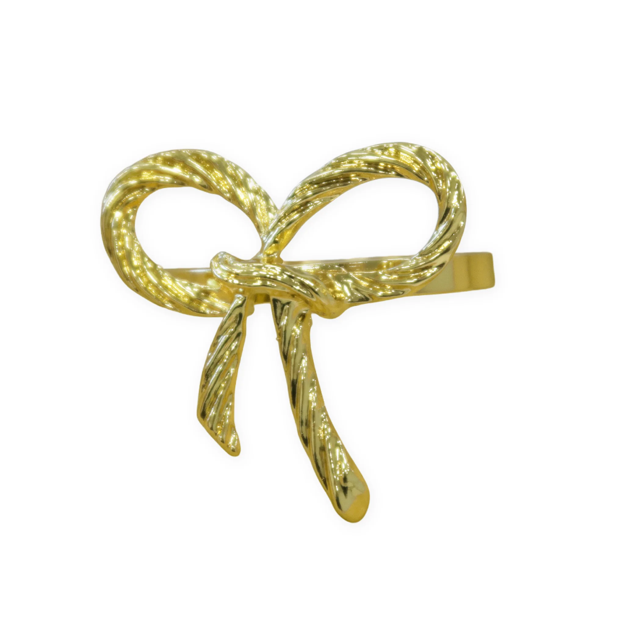 10 pc/pk Gold Rope Bow Tie Napkin Ring - Image 6