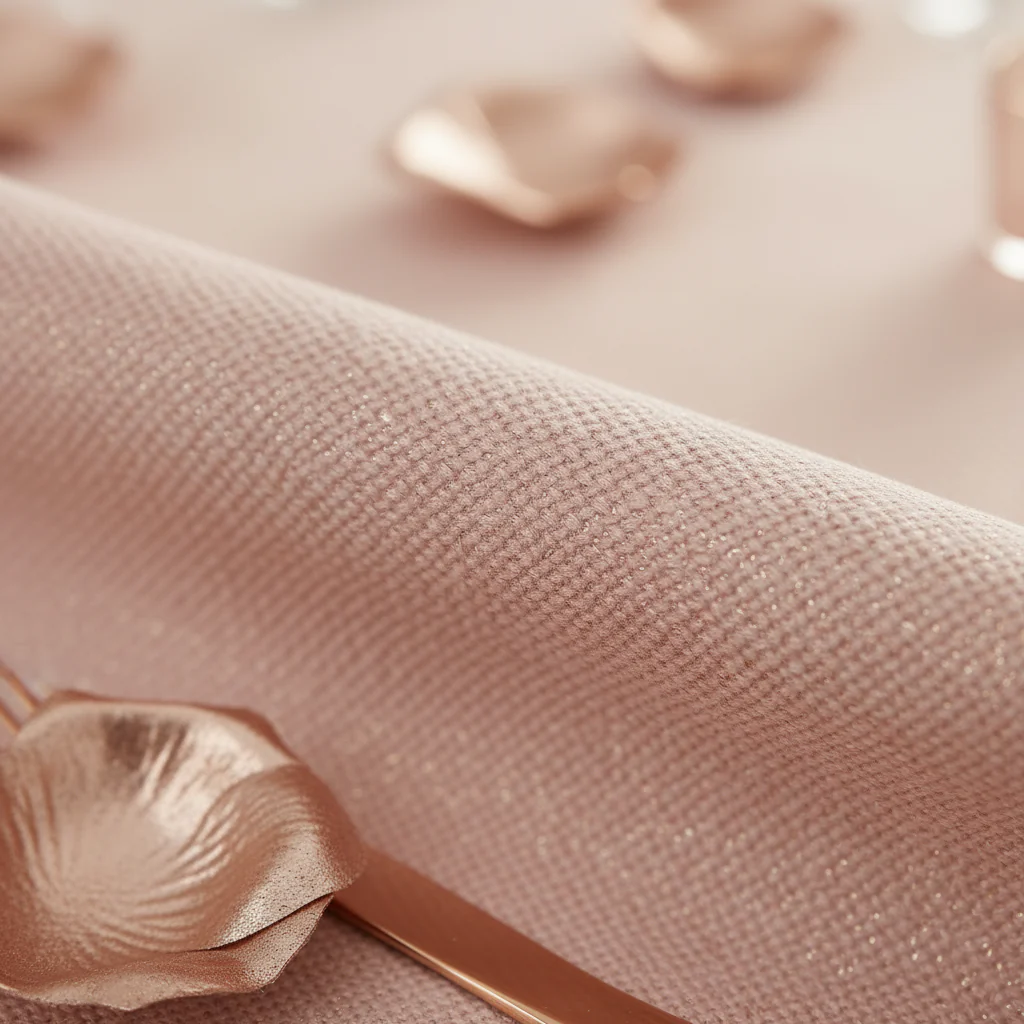 Round Premium Polyester 132" Tablecloth - Blush - Image 4