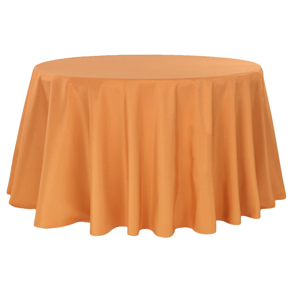 Round Premium Polyester 132" Tablecloth - Burnt Orange