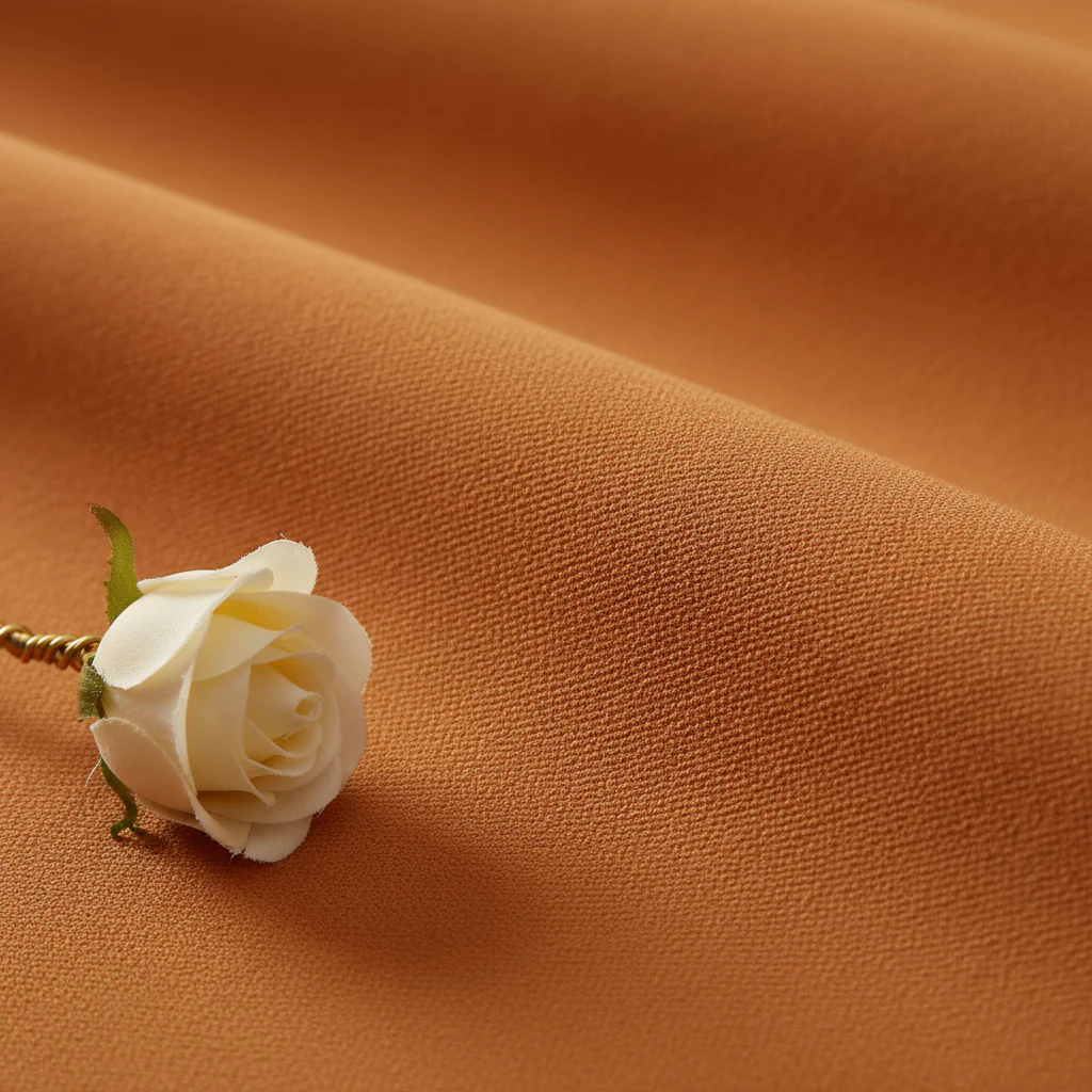 Round Premium Polyester 132" Tablecloth - Burnt Orange - Image 4