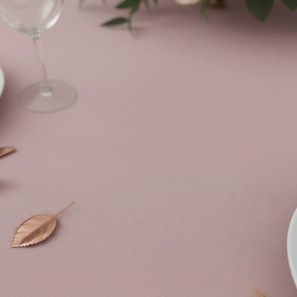 Round Premium Polyester 132" Tablecloth - Dusty Rose/Mauve - Image 4