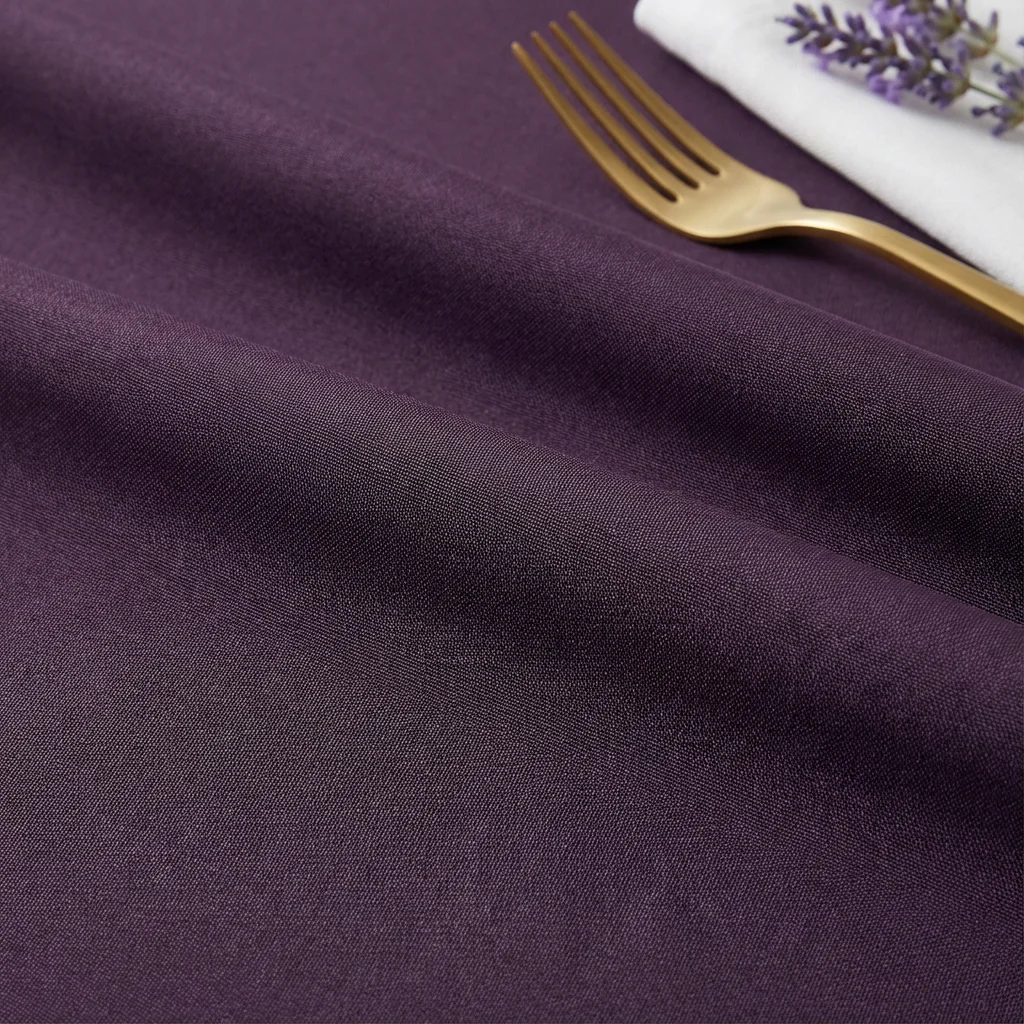 Round Premium Polyester 132" Tablecloth - Eggplant/Plum - Image 4