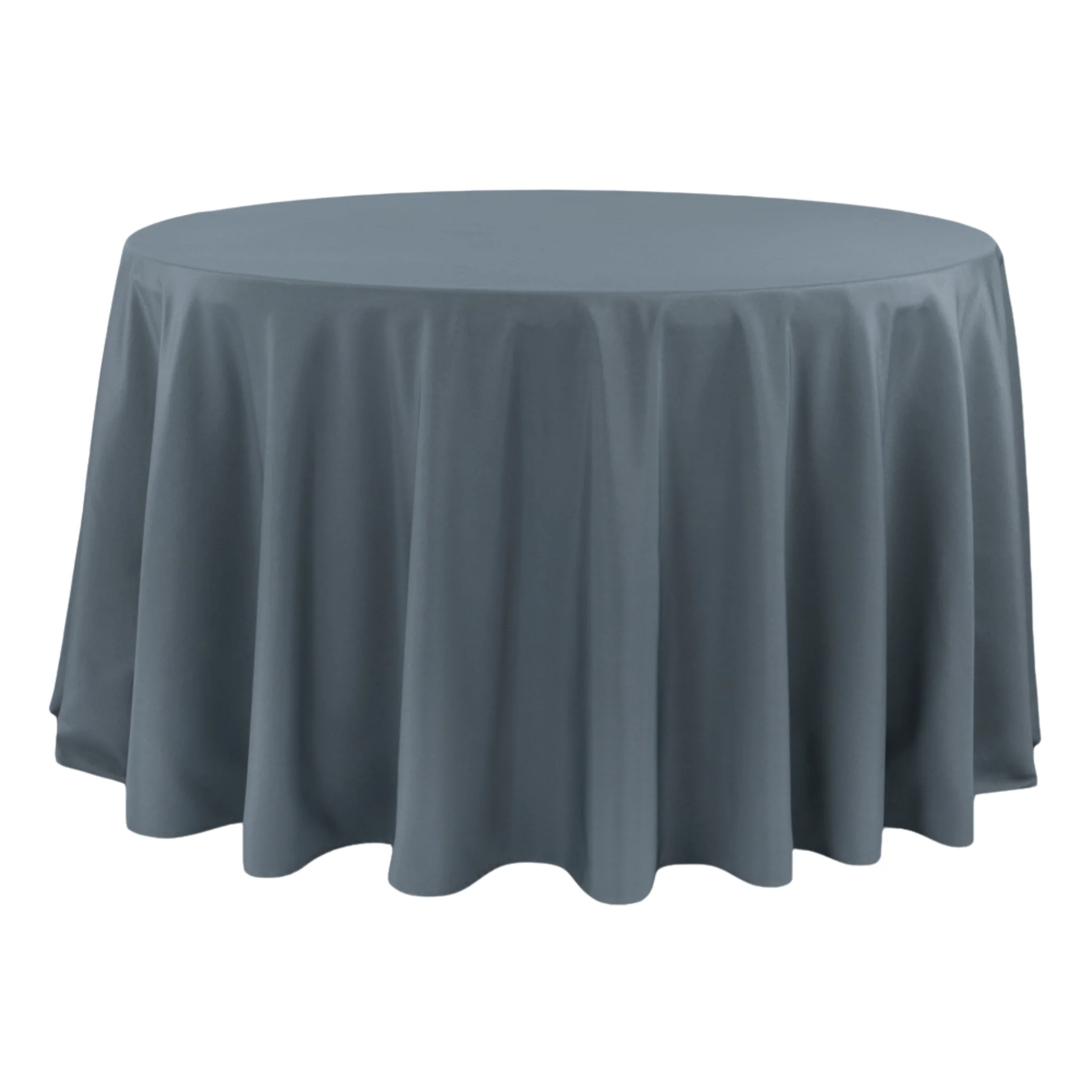 Round Premium Polyester 132" Tablecloth - Pewter