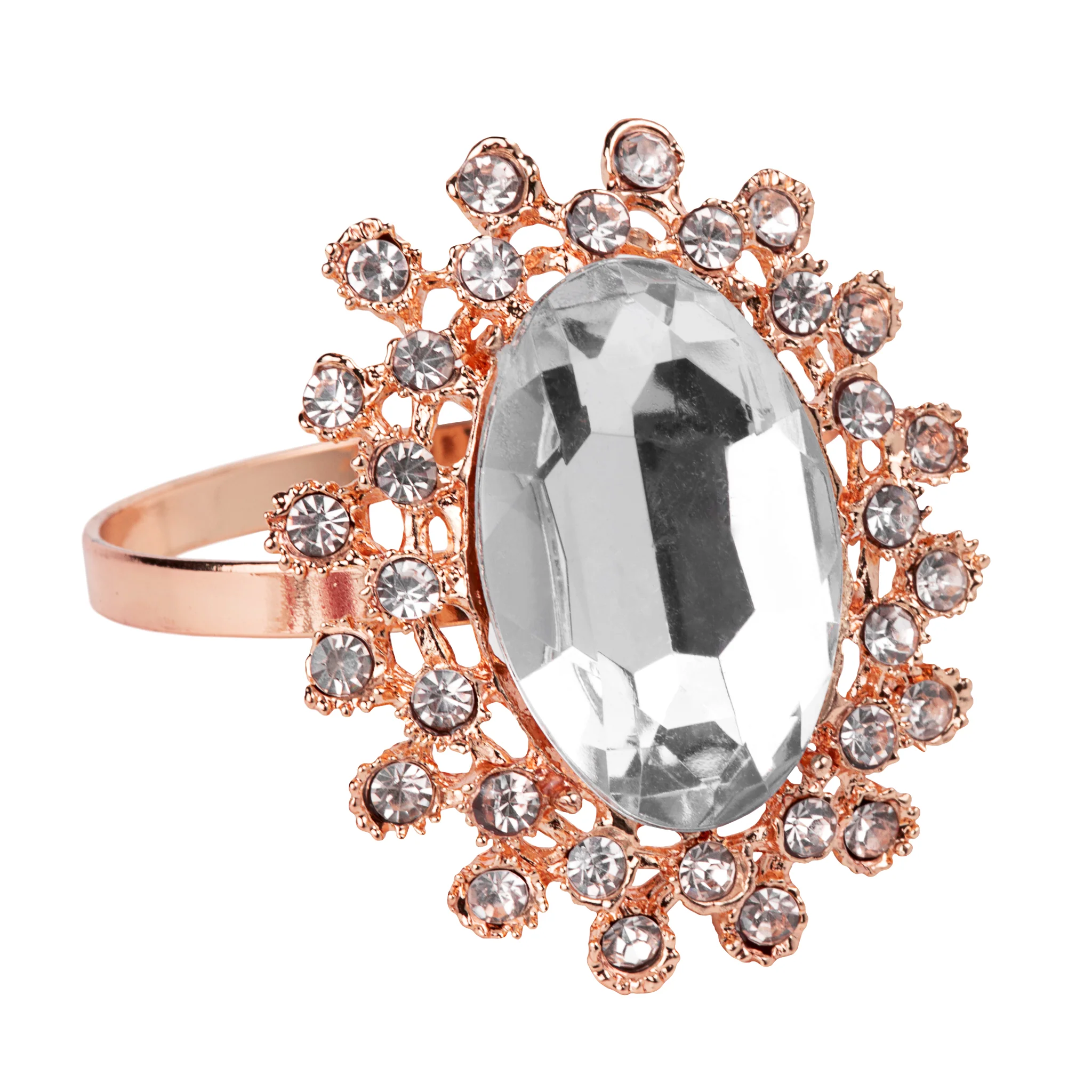 10 pc/pk Royal Diamond Napkin Ring Holder - Blush/Rose Gold - Image 3
