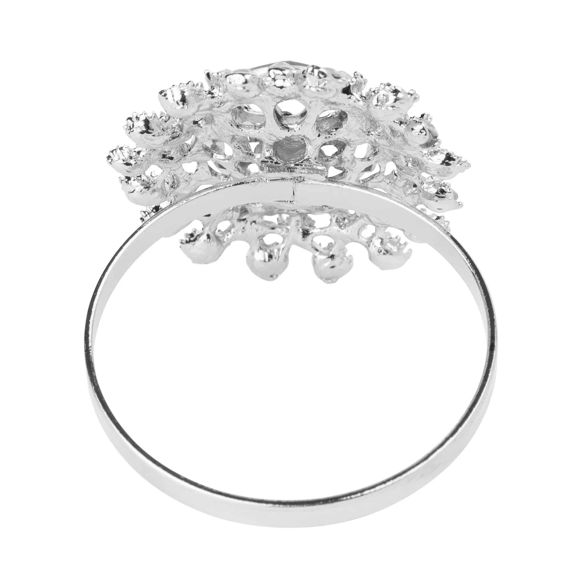 10 pc/pk Royal Diamond Napkin Ring Holder - Silver - Image 4
