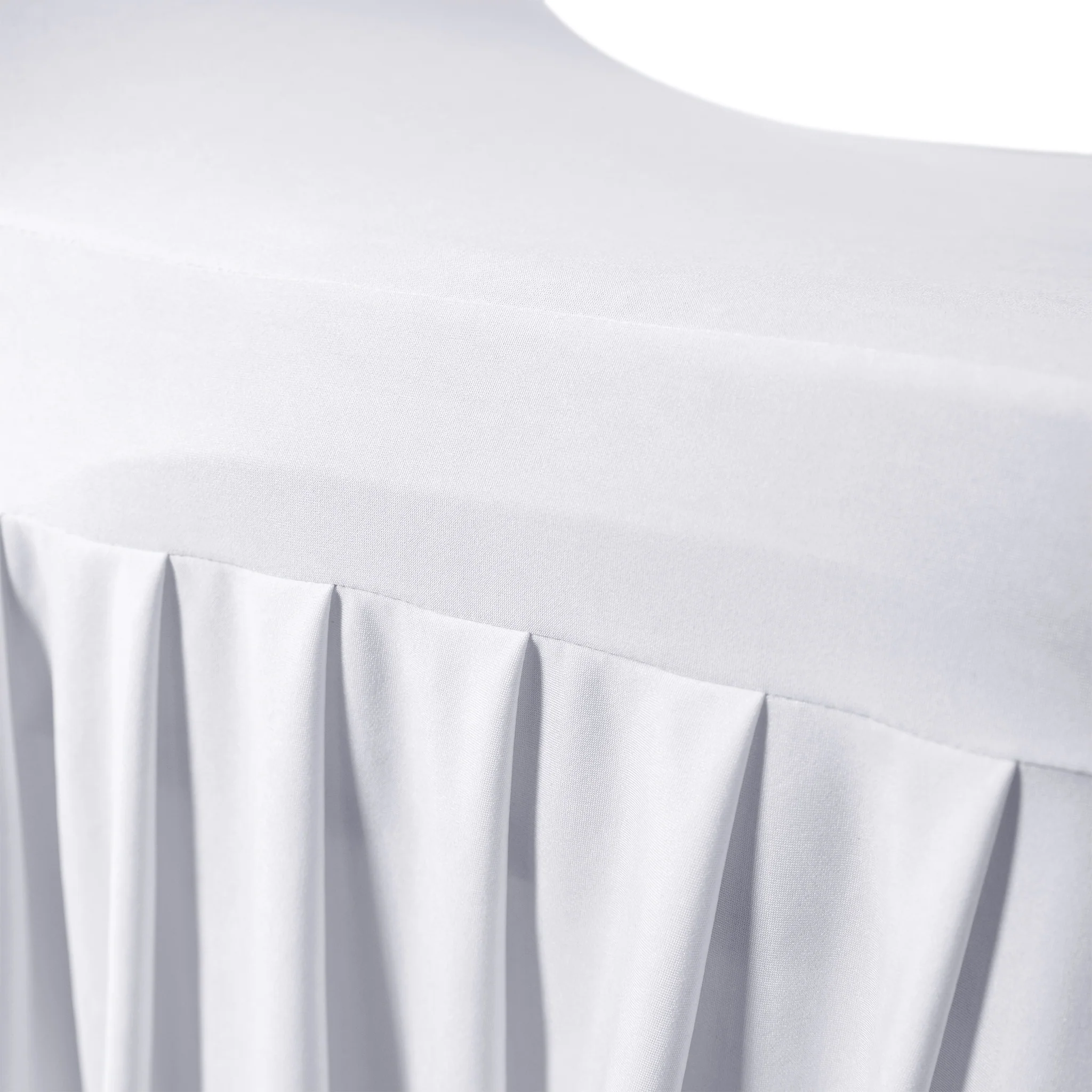 Ruffled Pleated Bottom Spandex Banquet Chair Cover - White - Image 9