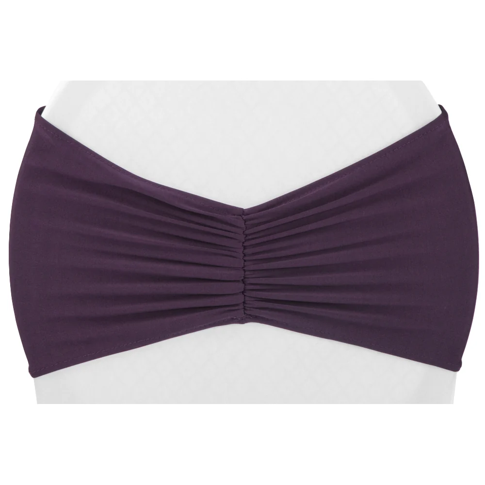 Ruffled Spandex Chair Band - Eggplant/Plum - Image 3
