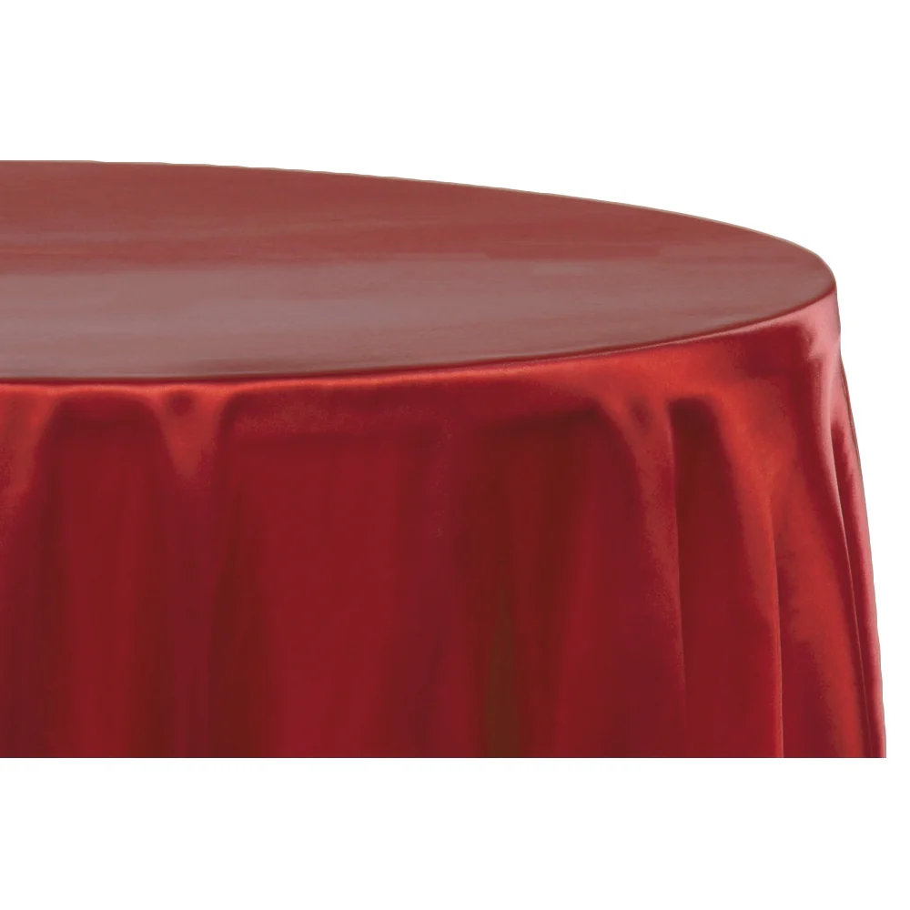 Satin 108" Round Tablecloth - Burgundy - Image 2