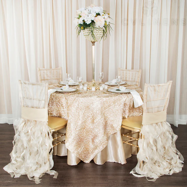 Satin 108" Round Tablecloth - Champagne - Image 3