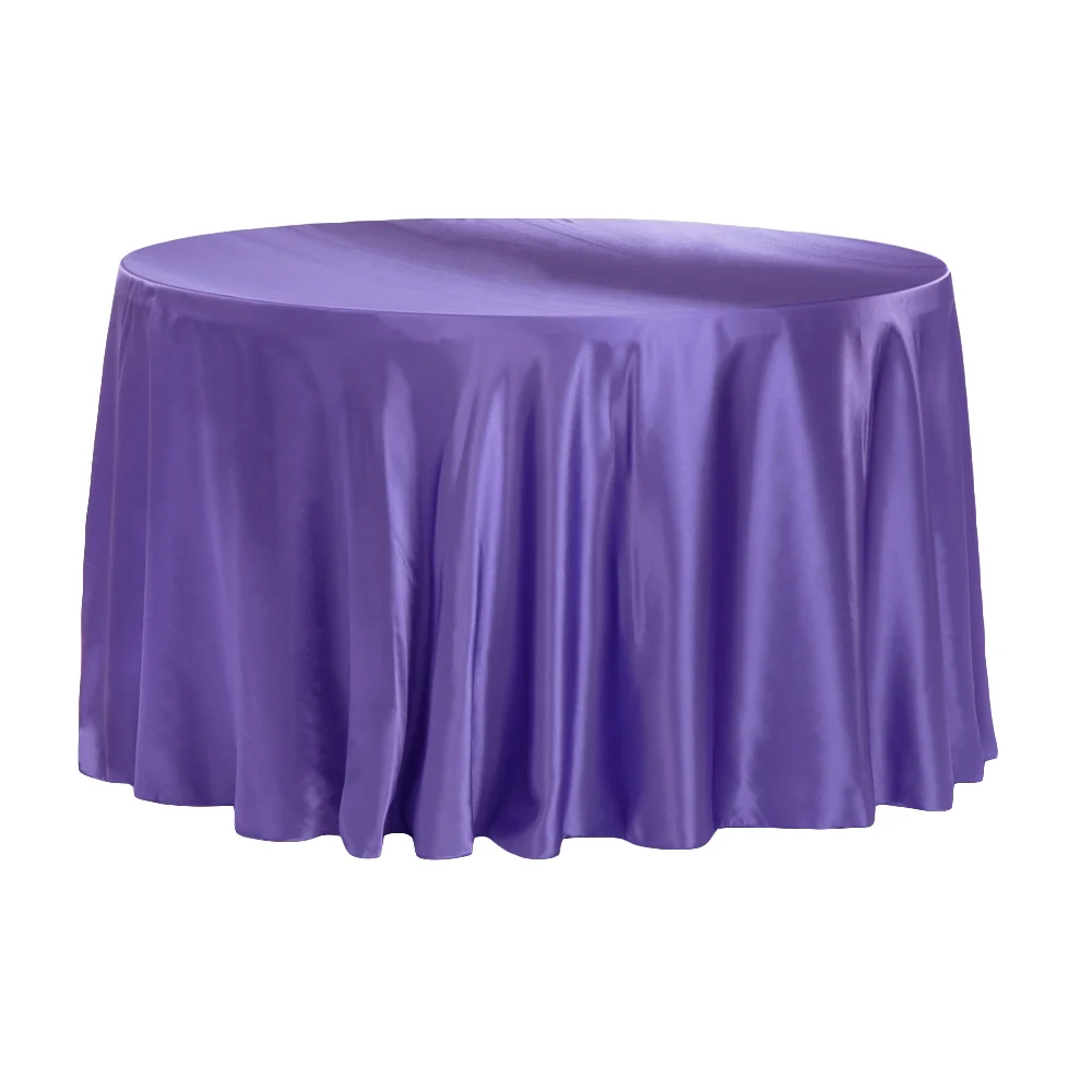 Satin 108" Round Tablecloth - Purple
