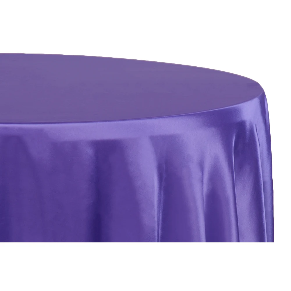 Satin 108" Round Tablecloth - Purple - Image 2