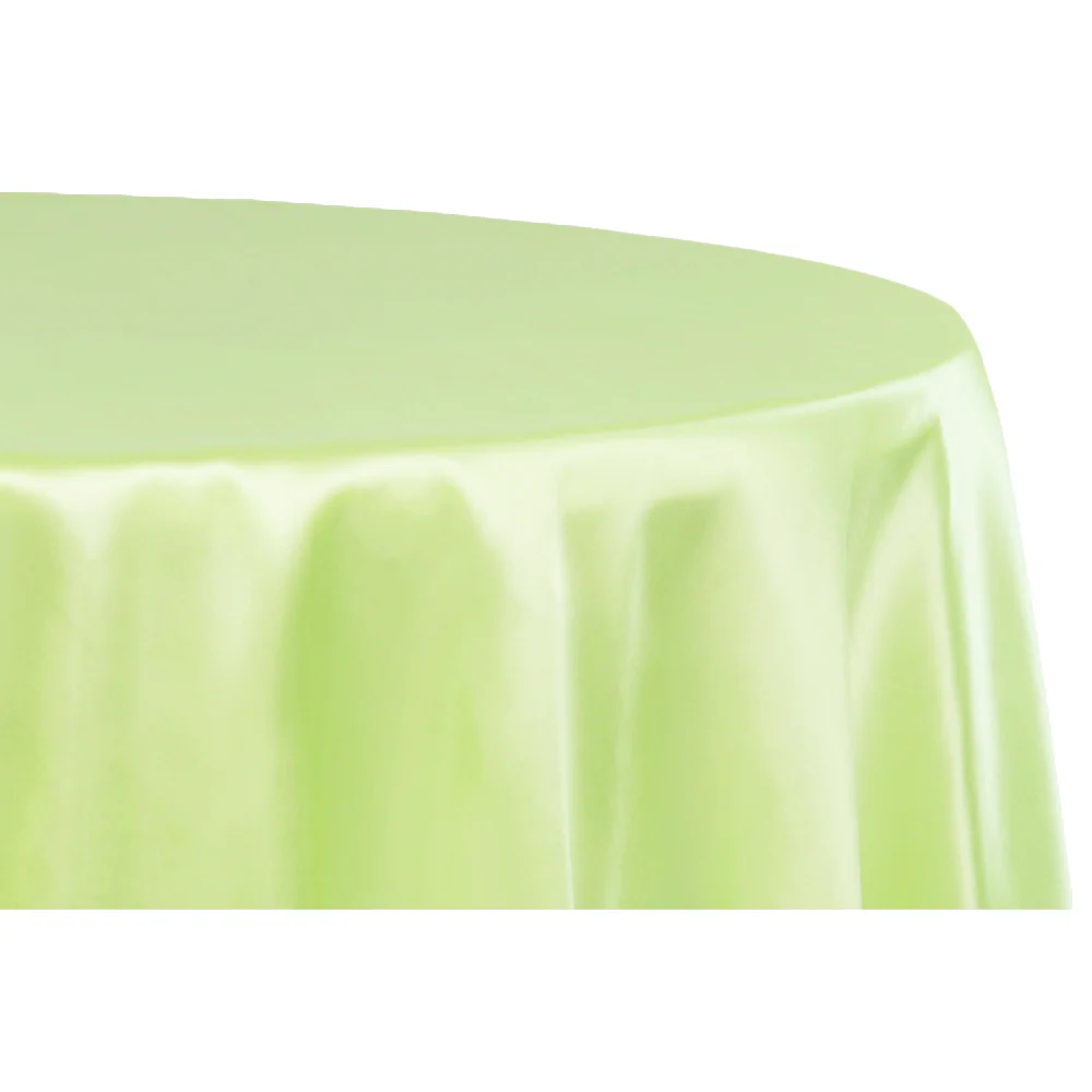Satin 120" Round Tablecloth - Apple Green - Image 2