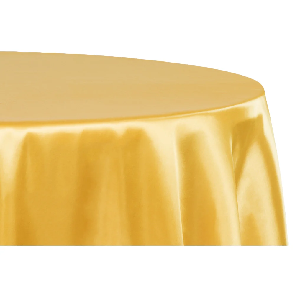 Satin 120" Round Tablecloth - Bright Gold - Image 4