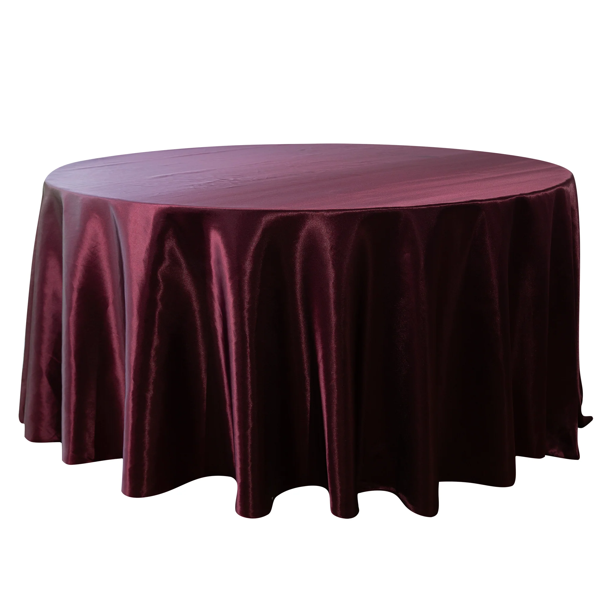 Satin 120" Round Tablecloth - Cabernet