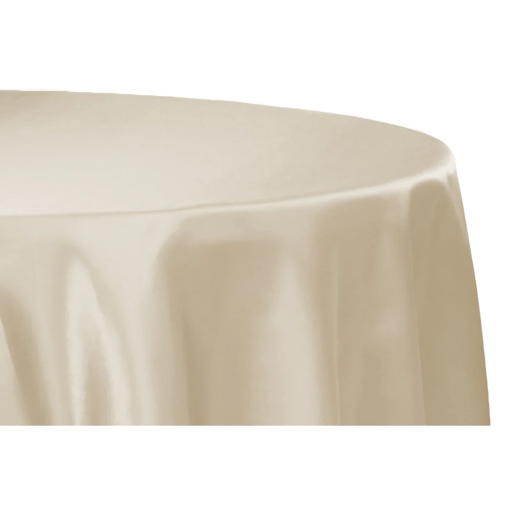 Satin 120" Round Tablecloth - Champagne - Image 5