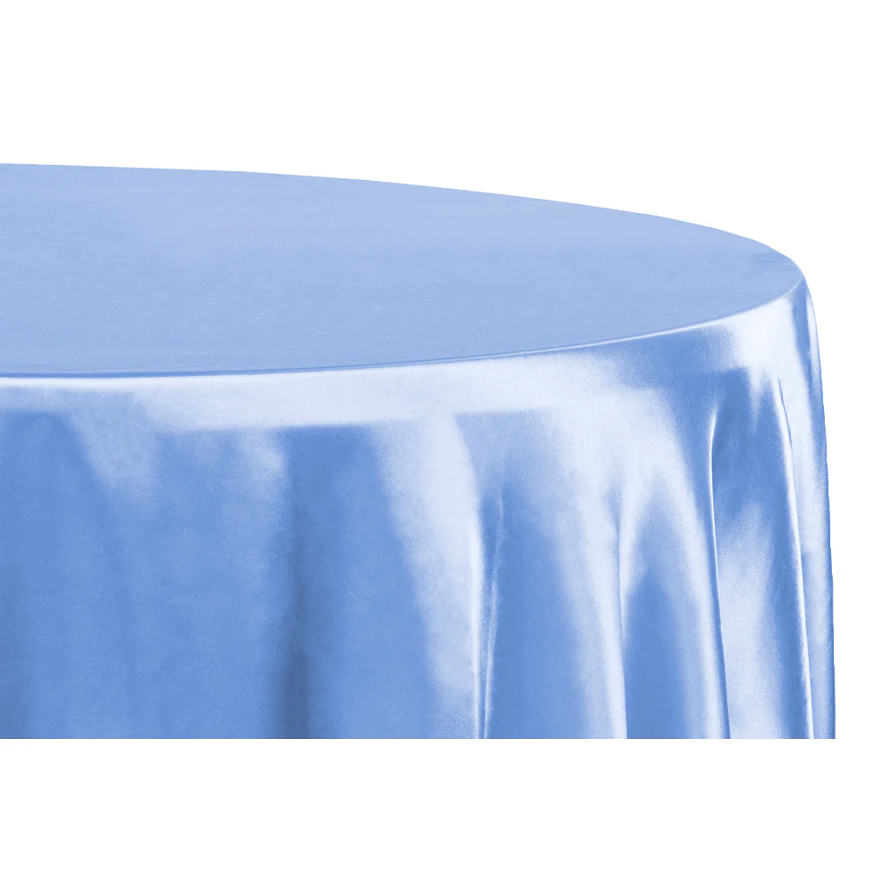 Satin 120" Round Tablecloth - Cornflower/Serenity - Image 4