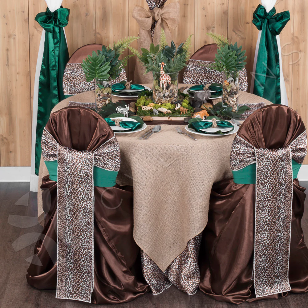 Satin 120" Round Tablecloth - Leopard Design - Image 3