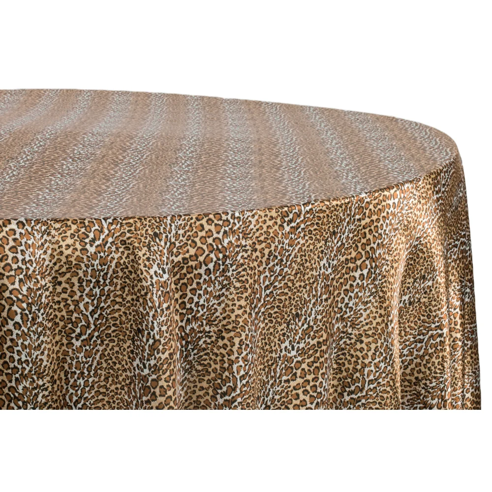 Satin 120" Round Tablecloth - Leopard Design - Image 5