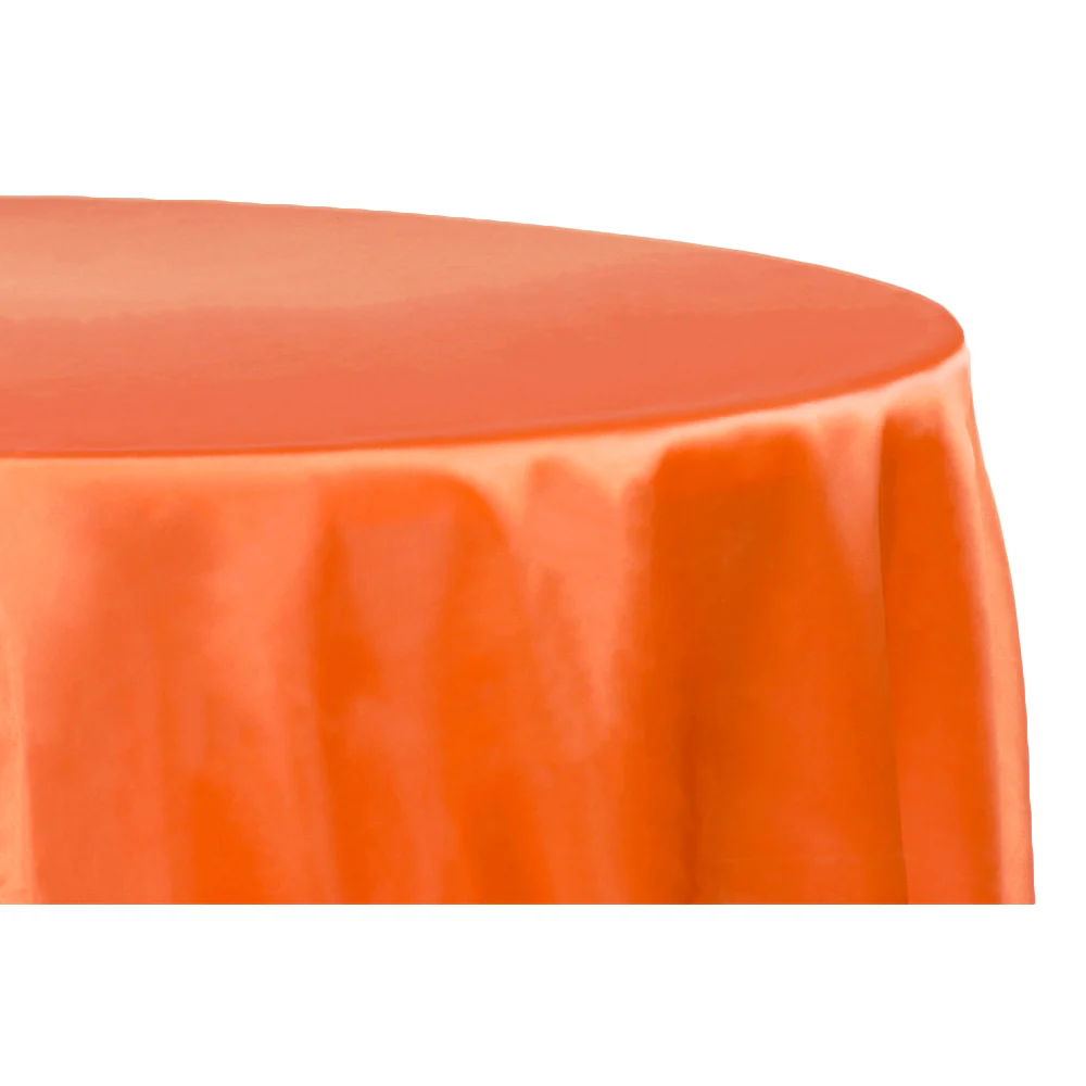 Satin 120" Round Tablecloth - Orange - Image 3