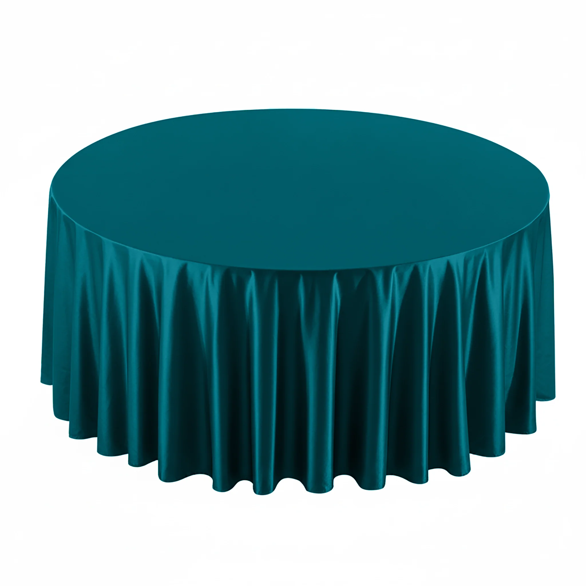 Satin 120" Round Tablecloth - Peacock