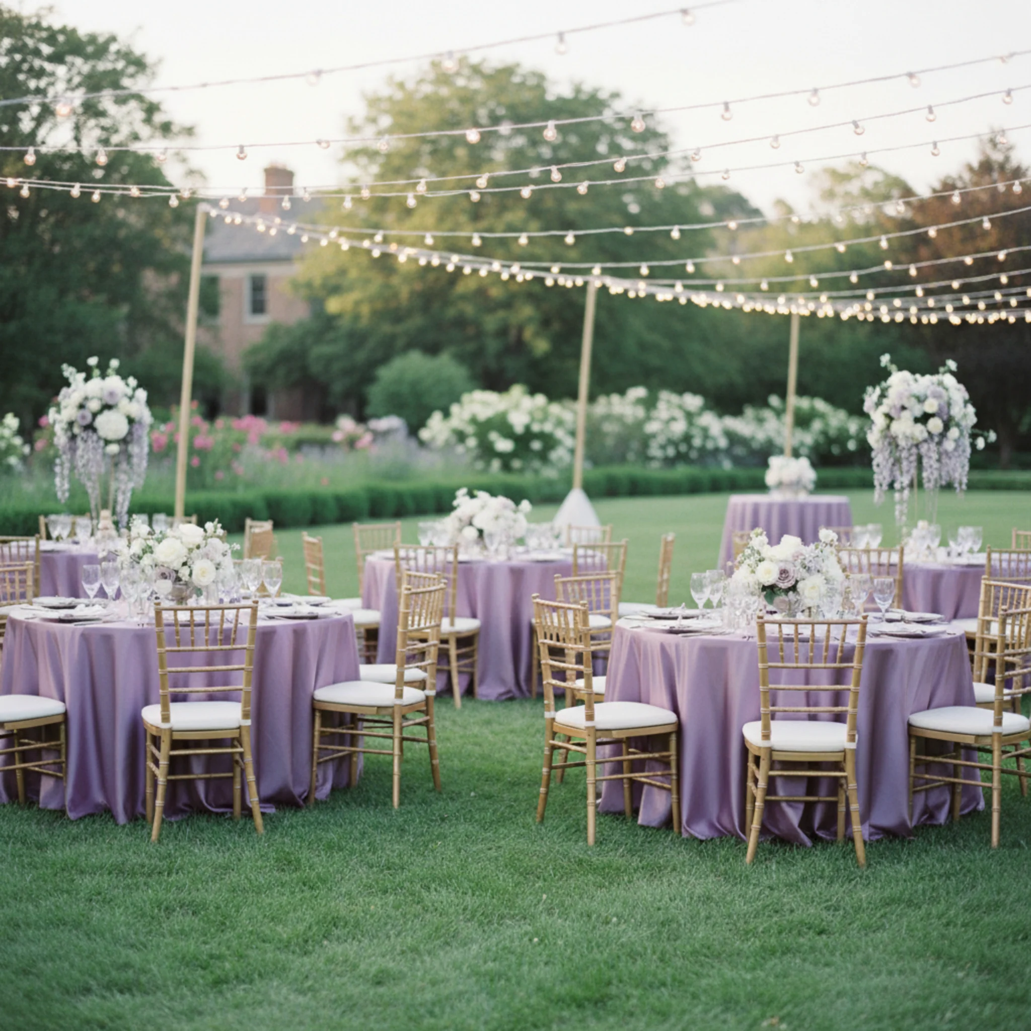 Satin 120" Round Tablecloth - Victorian Lilac/Wisteria - Image 4