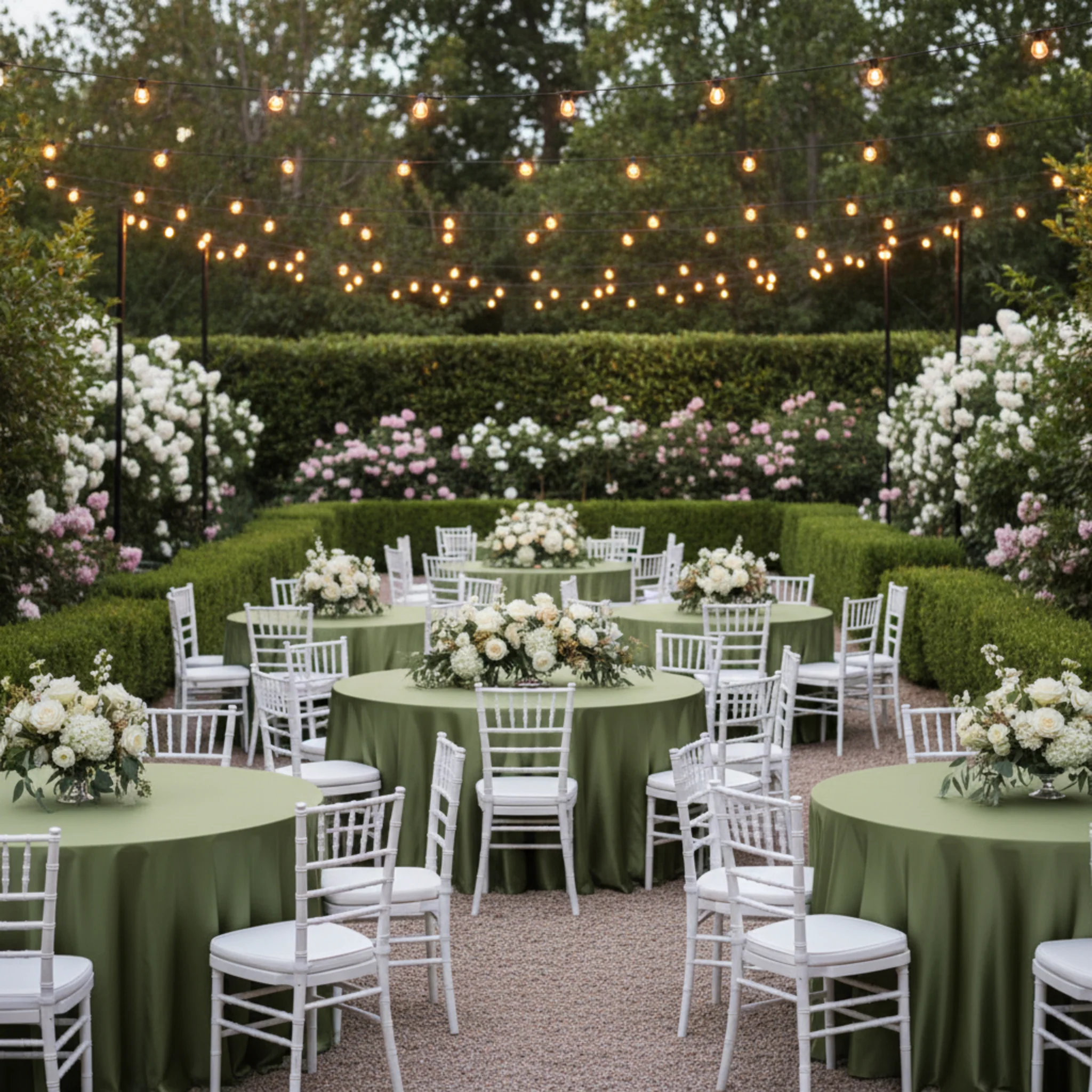 Satin 120" Round Tablecloth - Willow Green - Image 2