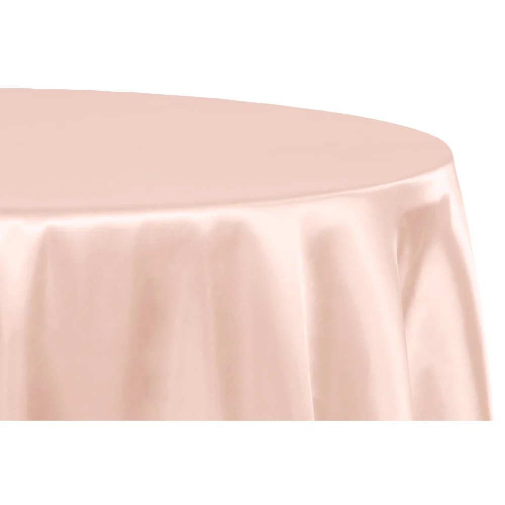 Satin 132" Round Tablecloth - Blush/Rose Gold - Image 2