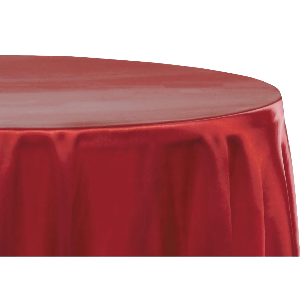Satin 132" Round Tablecloth - Burgundy - Image 2
