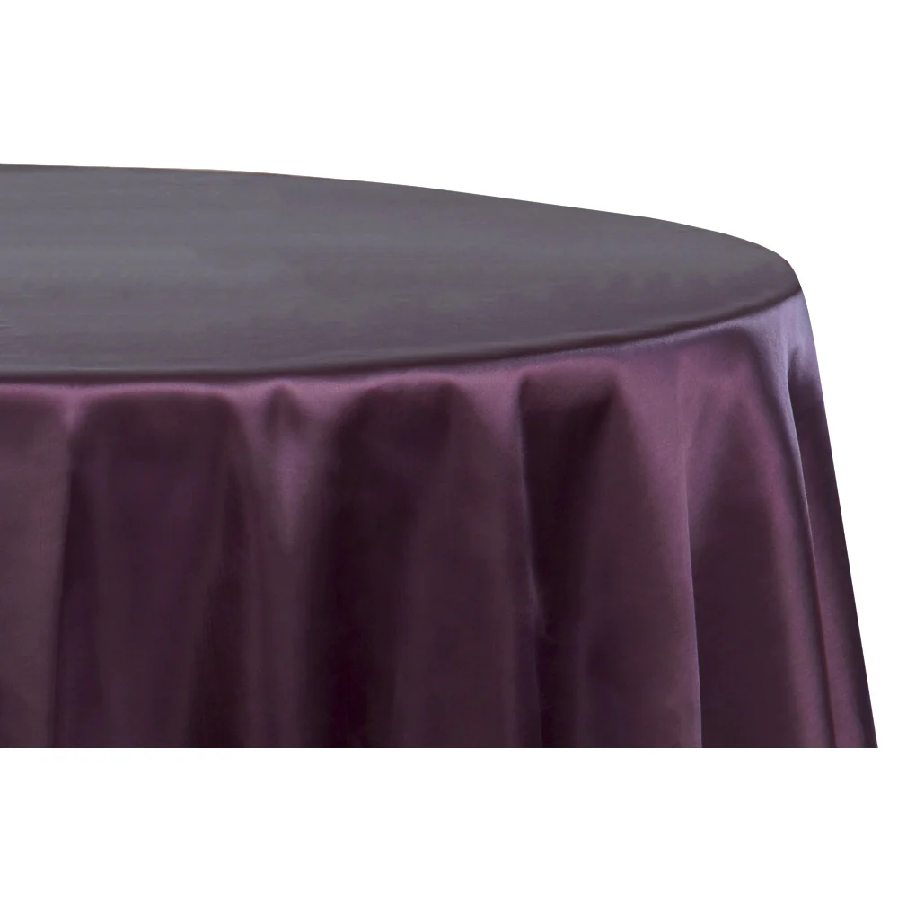 Satin 132" Round Tablecloth - Eggplant/Plum - Image 2