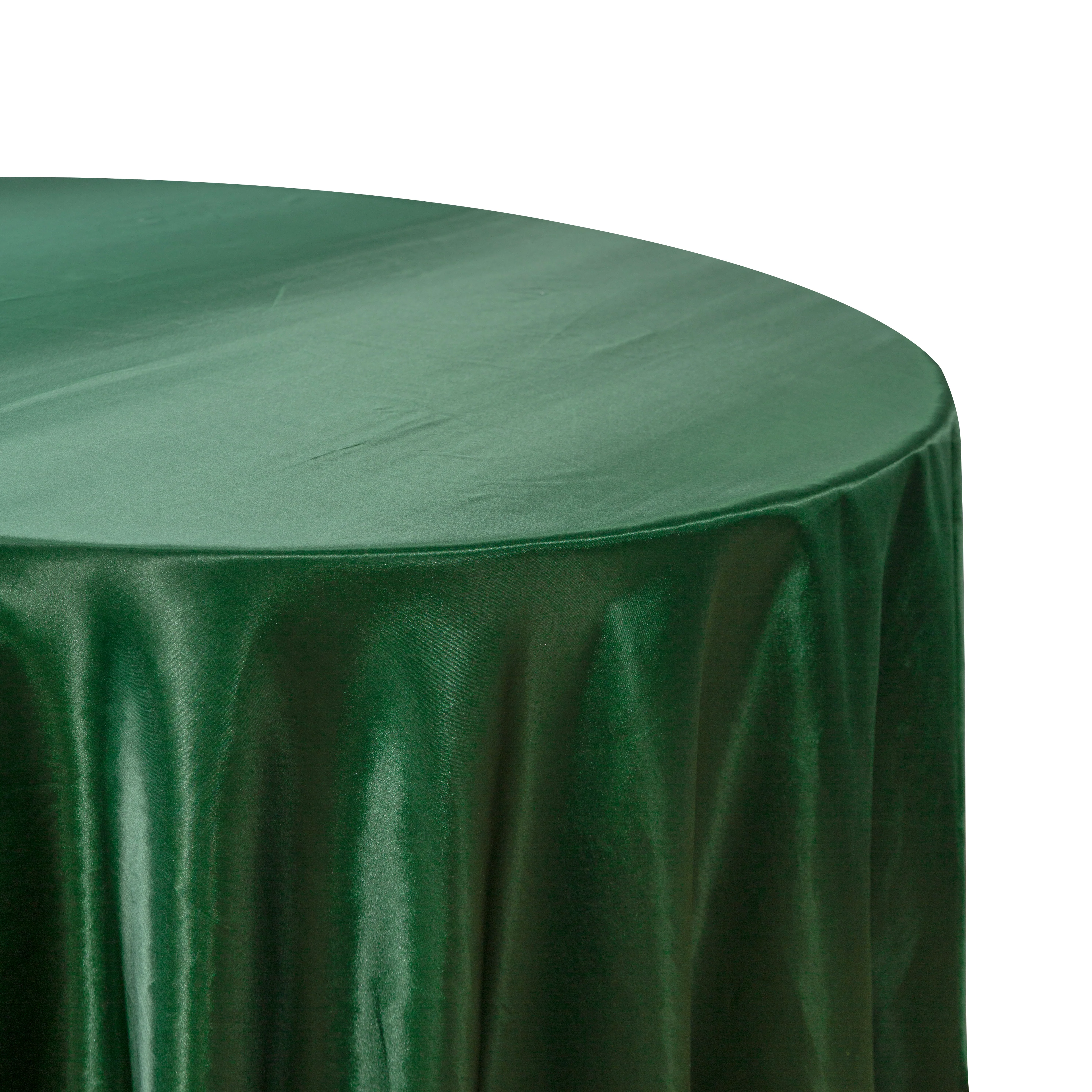 Satin 132" Round Tablecloth - Forest Green - Image 2