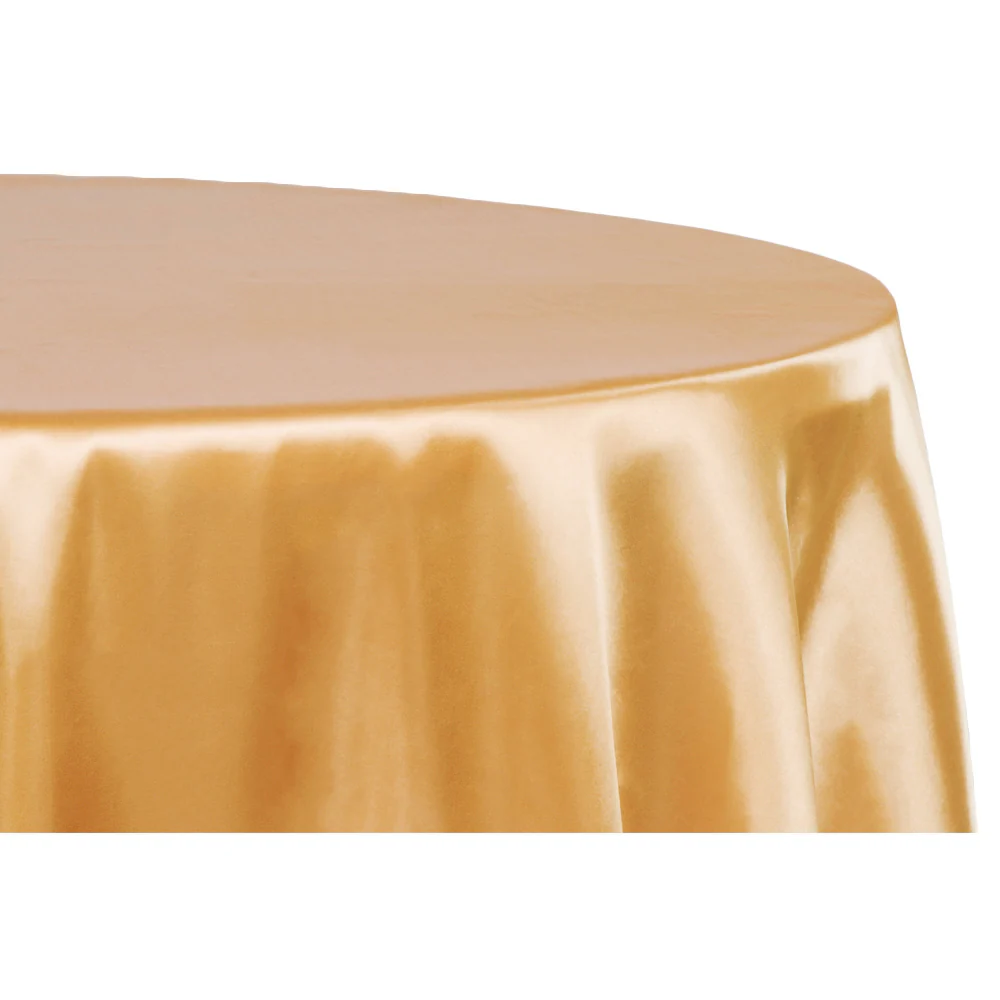 Satin 132" Round Tablecloth - Gold Antique - Image 4