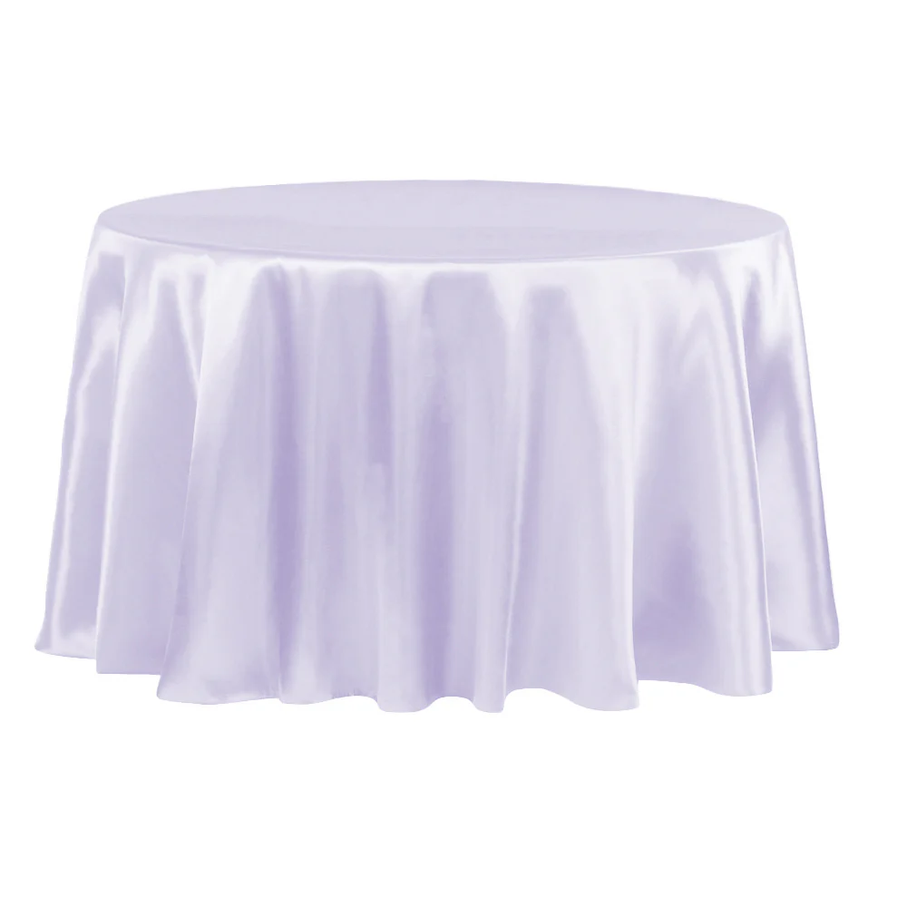 Satin 132" Round Tablecloth - Lavender