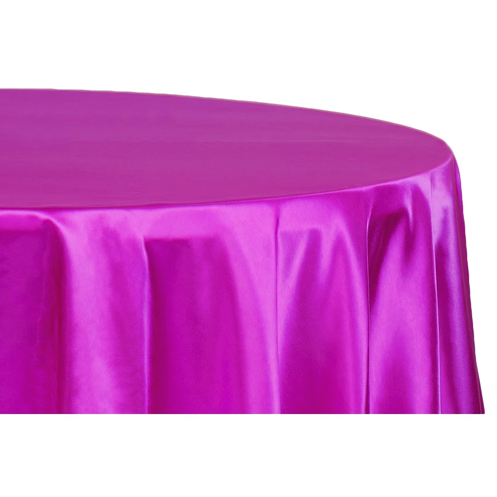 Satin 132" Round Tablecloth - Magenta Violet - Image 2