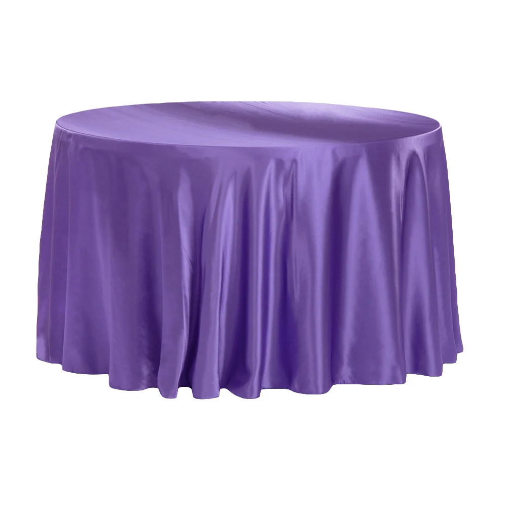 Satin 132" Round Tablecloth - Purple