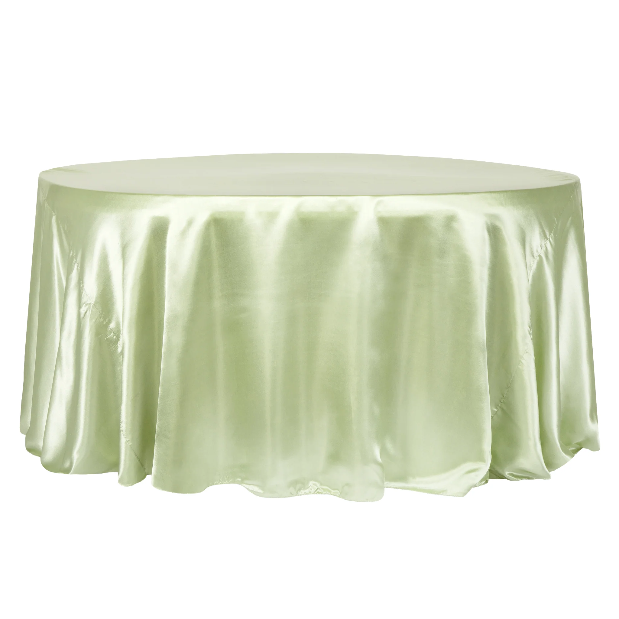 Satin 132" Round Tablecloth - Sage Green