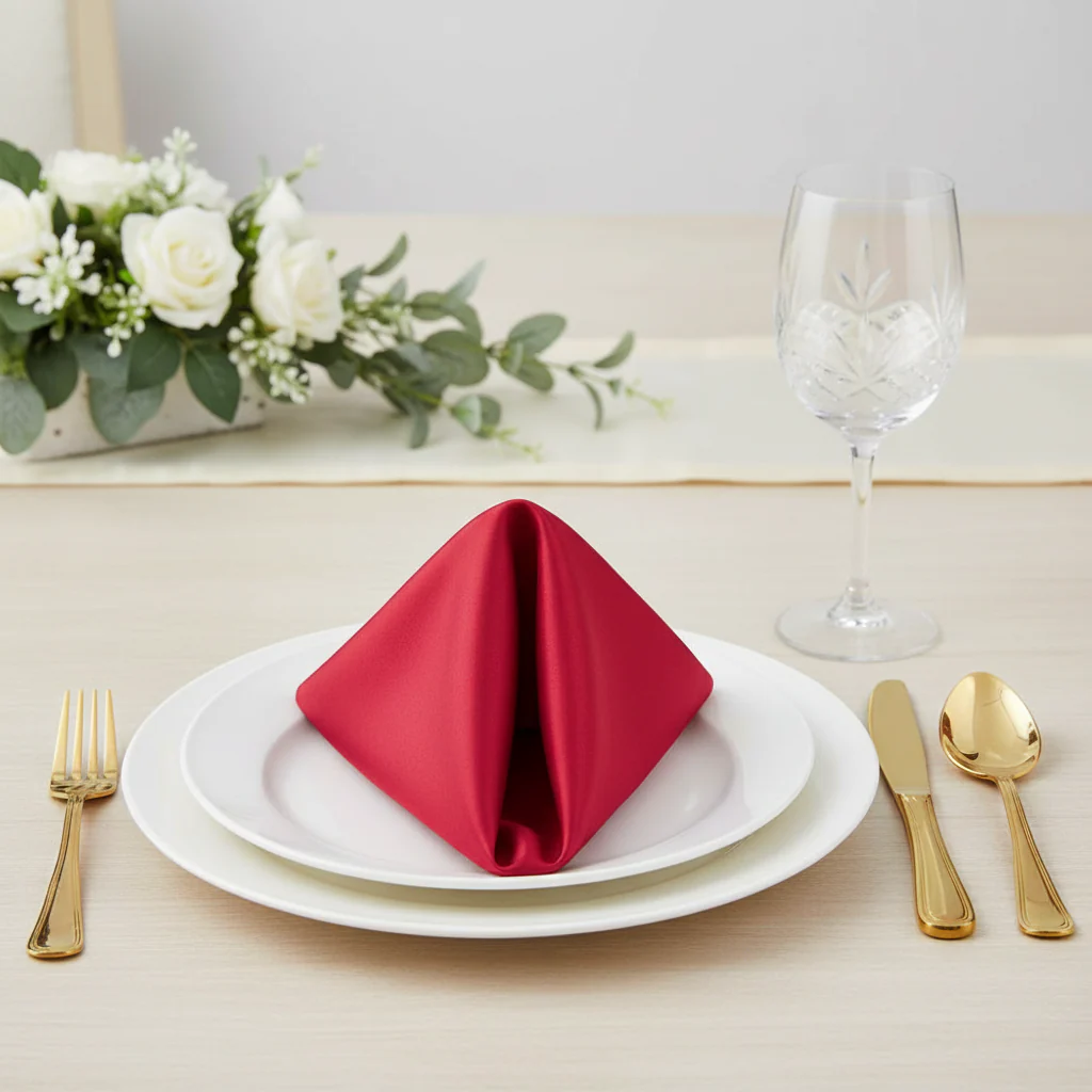 Satin Napkin 20"x20" - Apple Red - Image 2