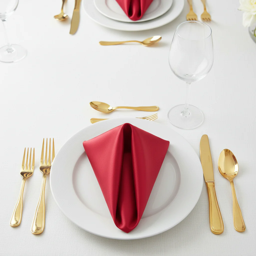 Satin Napkin 20"x20" - Apple Red - Image 3