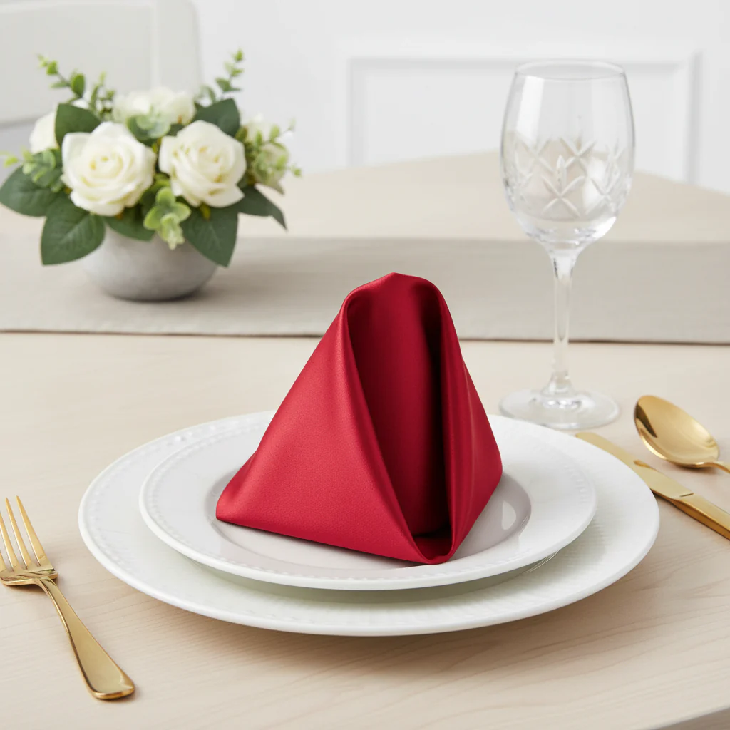 Satin Napkin 20"x20" - Apple Red - Image 4