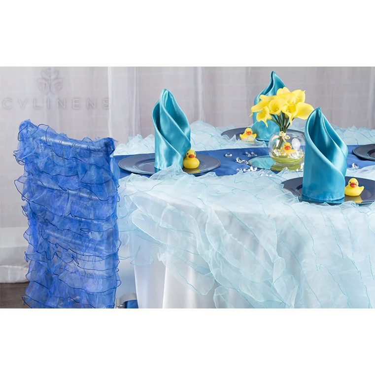Satin Napkin 20"x20" - Aqua Blue - Image 2