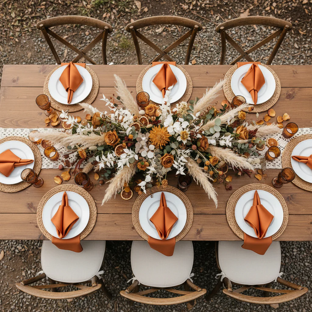 Satin Napkin 20"x20" - Burnt Orange - Image 3