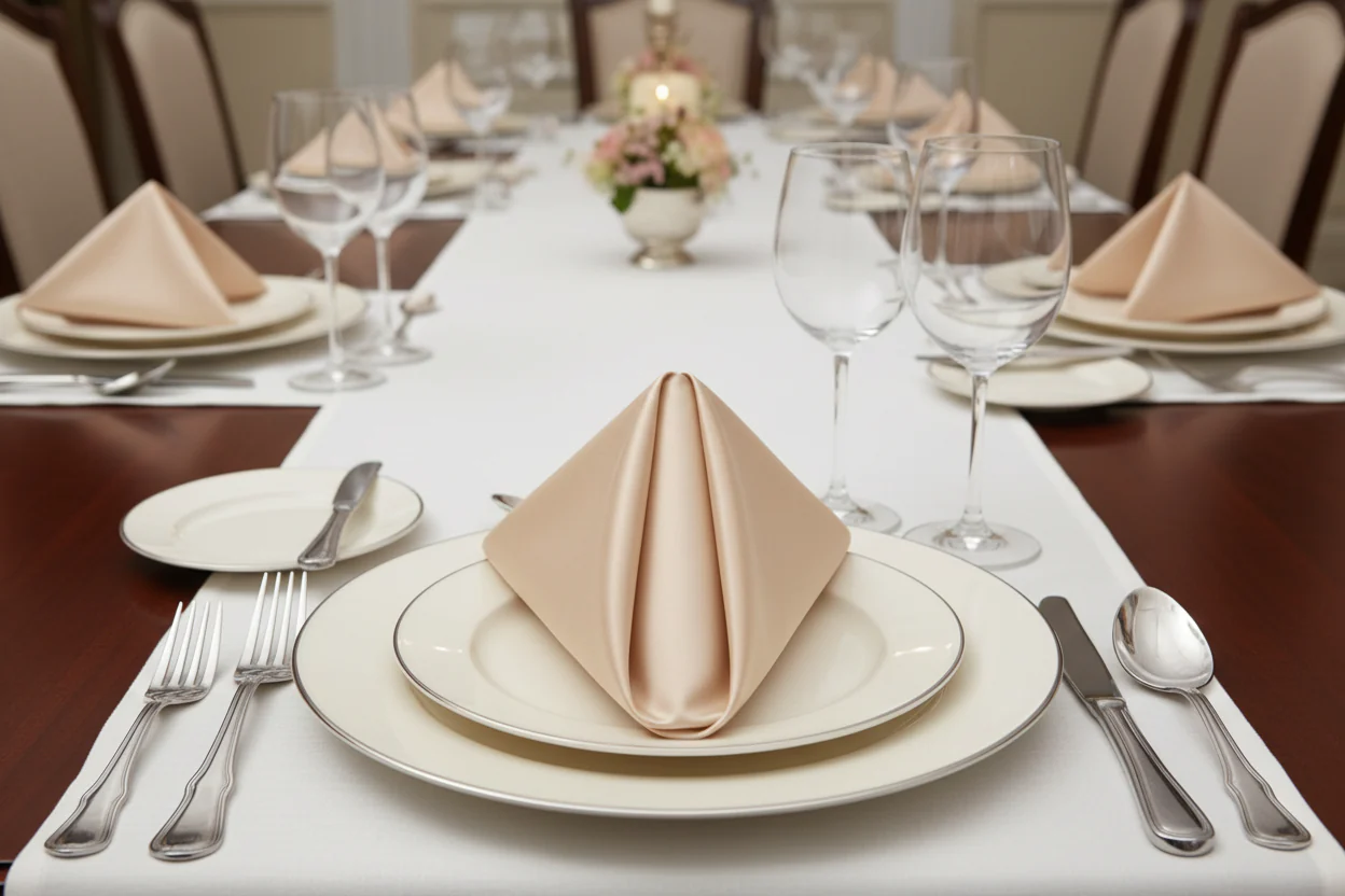 Satin Napkin 20"x20" - Champagne - Image 2