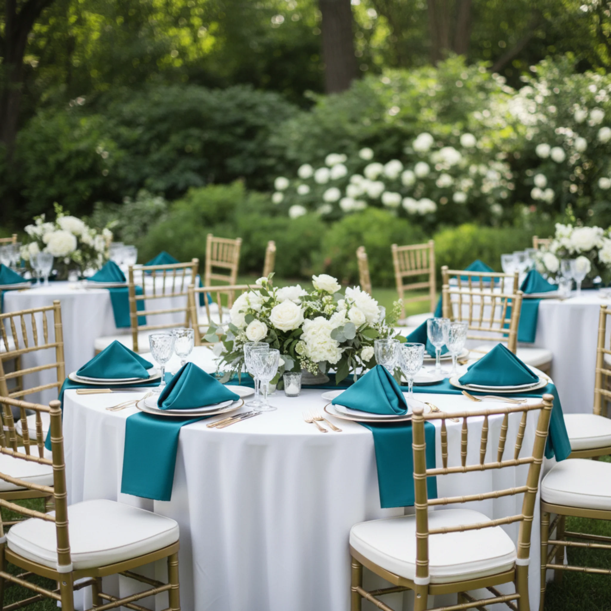 Satin Napkin 20"x20" - Dark Turquoise - Image 3