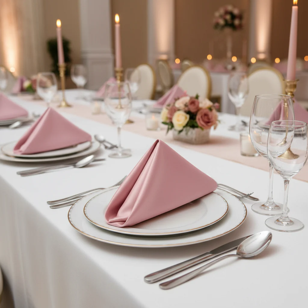 Satin Napkin 20"x20" - Dusty Rose/Mauve - Image 2