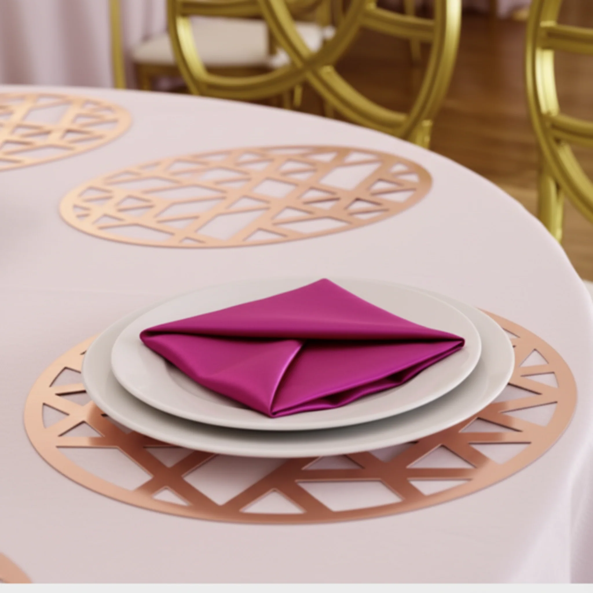 Satin Napkin 20"x20" - Fuchsia - Image 3