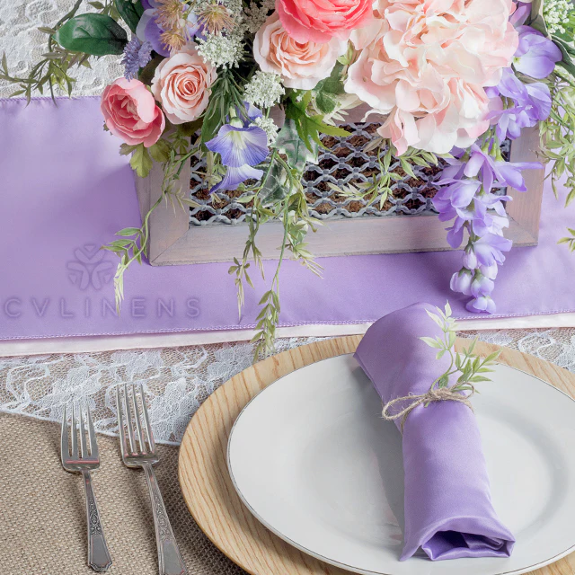 Satin Napkin 20"x20" - Lavender - Image 2