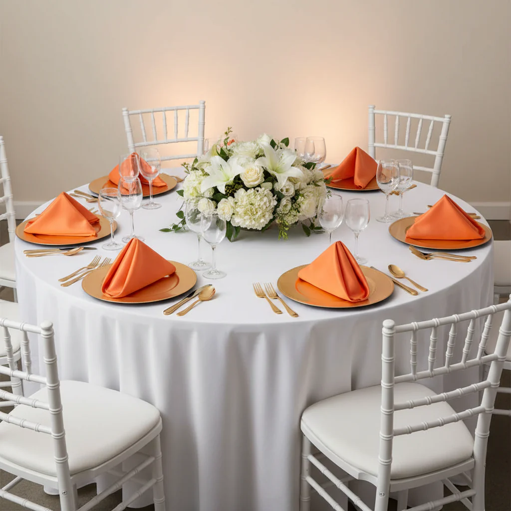 Satin Napkin 20"x20" - Orange - Image 2