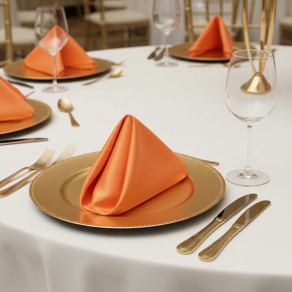 Satin Napkin 20"x20" - Orange - Image 3