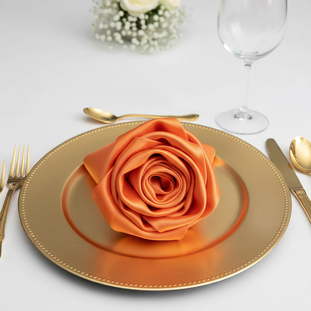 Satin Napkin 20"x20" - Orange - Image 4