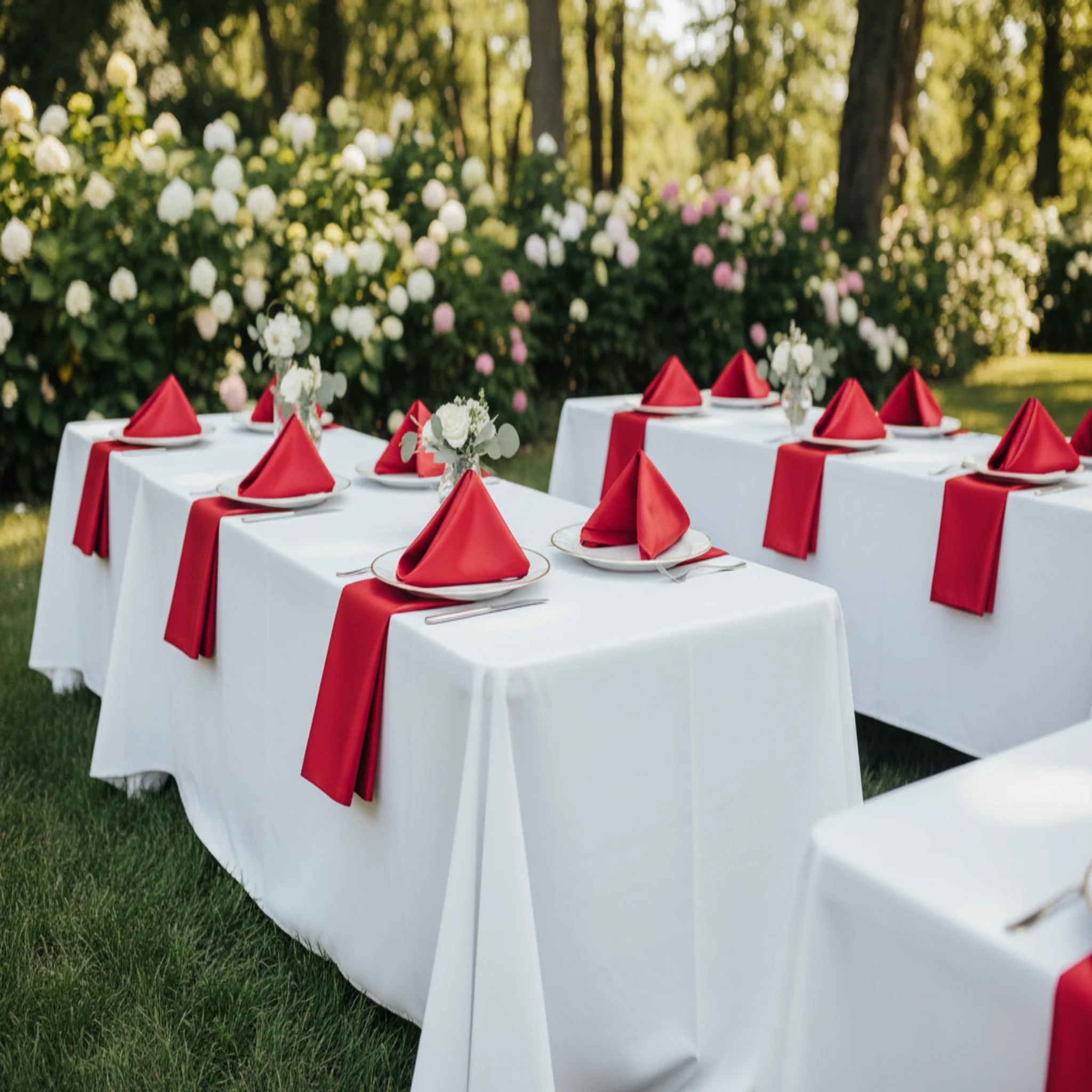 Satin Napkin 20"x20" - Red - Image 3
